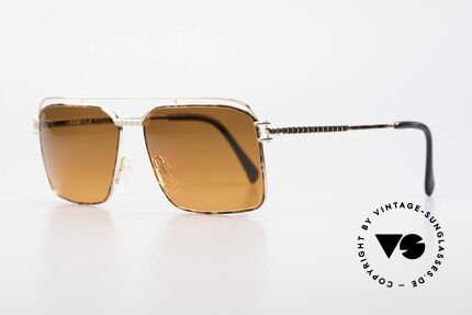 Neostyle Dynasty 424 - L 80's Titanium Men's Shades, with gaudy SUNSET lenses: orange-gradient tint, Made for Men