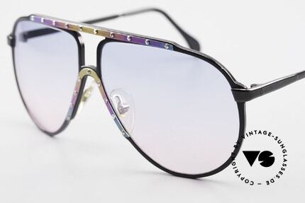 Alpina M1 Limited Titanium Edition 80's, with matching sun lenses in baby-blue/pink gradient, Made for Men and Women