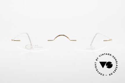 Van Laack L022 Minimalist Reading Eyeglasses, unisex model: L022, 48/24, 140, 18CT gold-plated, Made for Men and Women