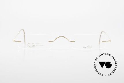 Van Laack L021 Minimalist Reading Glasses 90s, unisex model: L021, 49/24, 140, 18CT gold-plated, Made for Men and Women