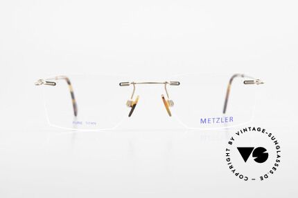 Metzler 1484 Rimless Vintage Glasses Titan, noble 'TITANIUM' frame; rimless and made in Germany, Made for Men