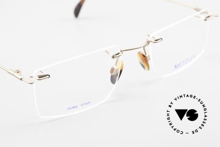 Metzler 1484 Rimless Vintage Glasses Titan, NO RETRO specs, but genuine old VINTAGE commodity, Made for Men
