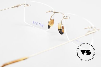 Metzler 1484 Rimless Vintage Glasses Titan, demos can replaced with optical or sun lenses optionally, Made for Men