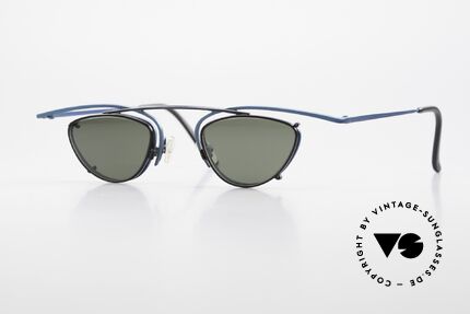 Theo Belgium Rhum Designer Glasses With Clip On, interesting 90's designer eyeglasses by THEO Belgium, Made for Men and Women