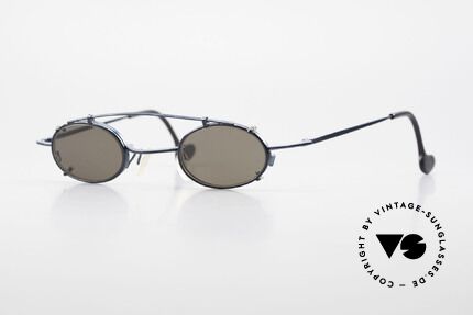 Theo Belgium Peter Oval Eyeglasses With Clip On, classic oval 90's designer eyeglasses by THEO Belgium, Made for Men and Women
