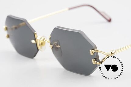 Cartier Rimless Octag Rimless Octagonal Shades Small, precious OCTAG designer shades; 22kt GOLD-plated, Made for Men and Women