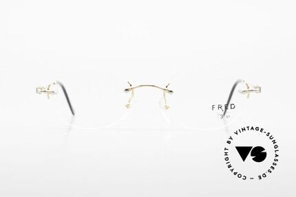 Fred Fidji Rimless Round Luxury Glasses, marine design (distinctive FRED) in top-notch quality!, Made for Men and Women