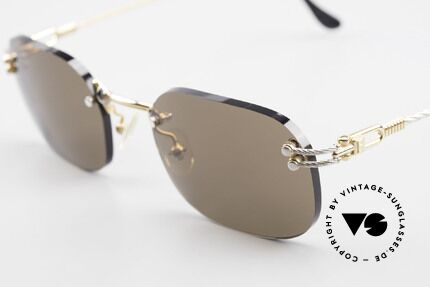 Fred Orcade Rimless Luxury Sunglasses 90s, temples are twisted like a hawser; sailor's MUST HAVE!, Made for Men