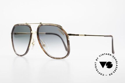 Carrera 5370 Classic Vintage Sunglasses, half-rimmed metal frame with extra acetate rims, Made for Men