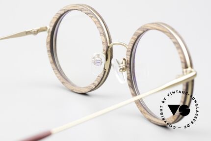 Kerbholz Rudolph Round Wood Frame Teak Wood, unworn frame can be glazed with lenses of any kind, Made for Men and Women