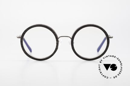 Kerbholz Rudolph Wood Frame Round Blackwood, made from Blackwood (African Blackwood / Mpingo), Made for Men and Women