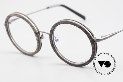 Kerbholz Rudolph Wood Frame Round Blackwood, a UNIQUE rarity (pure natural material, handmade), Made for Men and Women