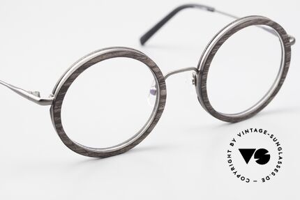 Kerbholz Rudolph Wood Frame Round Blackwood, brilliant combination of materials, colors and shape, Made for Men and Women