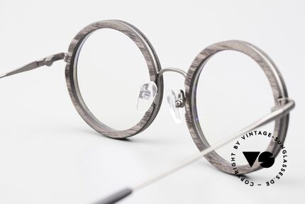 Kerbholz Rudolph Wood Frame Round Blackwood, unworn frame can be glazed with lenses of any kind, Made for Men and Women