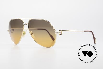 Cartier Vendome Santos - L Double Gradient Desert Storm, 22ct GOLD-PLATED frame in LARGE SIZE 62-14, 140!, Made for Men