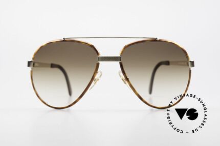 Dunhill 6023 80's Sunglasses Luxury Aviator, noble GOLD-PLATED frame with "tortoise" rings, Made for Men
