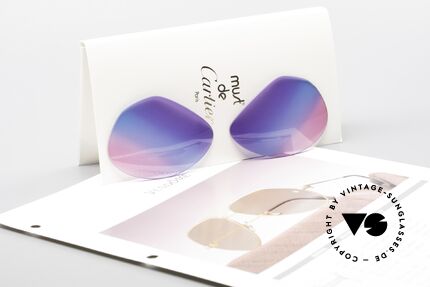 Cartier Vendome Lenses - L Tricolored Sun Lenses Galaxy, with unique tricolor gradient: tint looks like the Galaxy, Made for Men