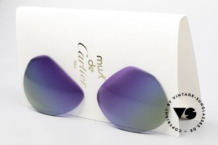 Cartier Vendome Lenses - L Purple Polar Lights Tricolor, new CR39 UV400 plastic lenses (for 100% UV protection), Made for Men and Women