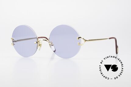 Cartier Madison Round Luxury Sunglasses 90's, noble rimless CARTIER luxury sunglasses from 1997, Made for Men and Women