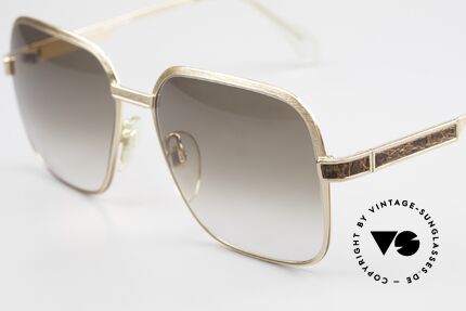 Neostyle Boutique 510 Croco Grained Leather Edition, GOLD-plated frame with brown-gradient lenses, Made for Men