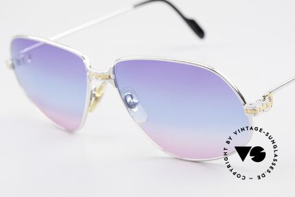 Cartier Panthere G.M. - L Platinum Finish Tricolored 80s, precious 80s vintage sunglasses in LARGE size 59-14, 140, Made for Men Cartier Panthere G.M. - L Platinum Finish Tricolored 80s, precious 80s vintage sunglasses in LARGE size 59-14, 140, Made for Men
