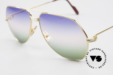Cartier Vendome LC - L Rare Luxury Sunglasses 80's, ultra rare, new TRICOLOR customized GRADIENT lenses, Made for Men