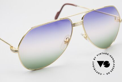 Cartier Vendome LC - L Rare Luxury Sunglasses 80's, from sky-blue to the red of sunrise colors to grass-green, Made for Men