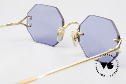 Cartier Rimless Octag Octag Shades One of a Kind, with new CR39 UV400 lenses in solid blue; 100% UV, Made for Men and Women