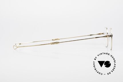 Lunor I 18 Telescopic Sliding Temples Gold Plated, Size: extra small, Made for Men and Women