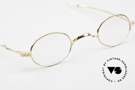 Lunor I 04 Telescopic XS Gold Glasses Slide Temples, the rarity can be glazed with prescription lenses, of course, Made for Men and Women