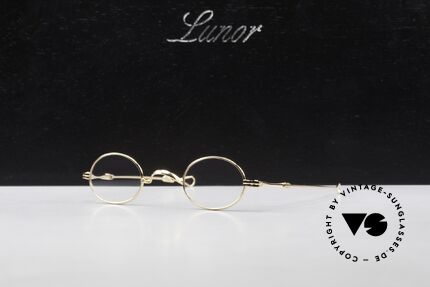 Lunor I 04 Telescopic XS Gold Glasses Slide Temples, Size: extra small, Made for Men and Women