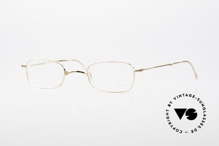 Lunor XXV Folding 02 Foldable Frame Gold Plated, rare, old Lunor folding eyeglasses XXV 02 in size 43/22, Made for Men and Women