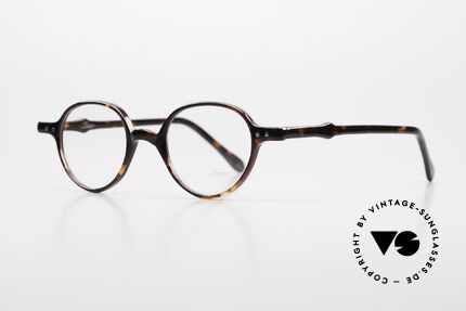 Lunor A43 Panto Acetate Eyeglass-Frame, PANTO FRAME with a classic "dark havana" coloring, Made for Men and Women