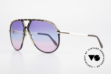 Alpina M1 Tricolored 80's Sunglasses, black frame with GOLD-plated cover and temples, Made for Men