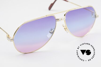Cartier Vendome Santos - M One Of A Kind 80's Collectible, with fancy tricolored sun lenses (typically 80's fashion), Made for Men and Women