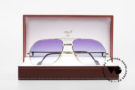 Cartier Vendome Santos - M James Bond Sunglasses 1980's, unworn rarity; 22ct gold-plated + full original packing, Made for Men and Women