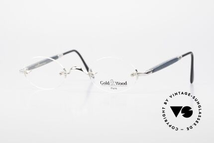 Gold & Wood 338 Luxury Rimless Specs Oval 90's, Gold & Wood Paris glasses, 338-16 in size 42-26, Made for Men and Women