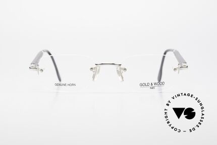Gold & Wood 332 Genuine Horn Rimless Glasses, rimless LUXURY horn eyeglass-frame from 2001, Made for Men and Women