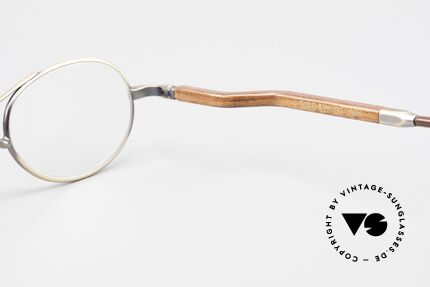 Gold & Wood 352 Luxury Wooden Specs Oval 90's, Size: medium, Made for Men and Women