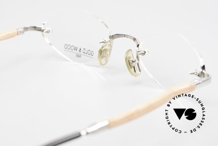 Gold & Wood S02 Luxury Rimless Spectacles, Size: medium, Made for Men and Women