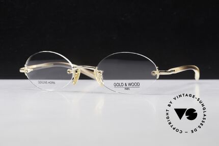 Gold & Wood 331 Rimless Genuine Horn Glasses, the credo: elegance, timelessness, craftsmanship, Made for Men and Women