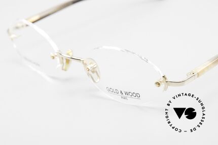Gold & Wood 331 Rimless Genuine Horn Glasses, unworn rarity (for all lovers of quality), unique, Made for Men and Women