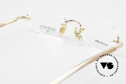 Gold & Wood 331 Rimless Genuine Horn Glasses, Size: medium, Made for Men and Women