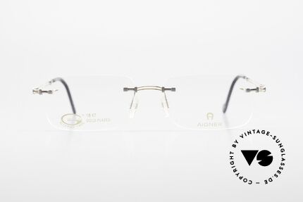 Aigner EA496 Rimless 90's Vintage Glasses, 90's original Aigner eyewear in cooperation with Metzler, Made for Men