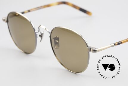 Lunor VA 111 Polarized Panto Sunglasses, with POLARIZED brown sun lenses: 100% UV protection, Made for Men