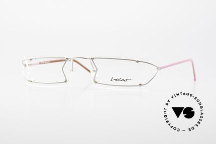 Locco Pinot Crazy Designer Eyeglasses 90's, Locco Pinot 53-18, crazy rimless 1990's eyeglasses, Made for Men and Women