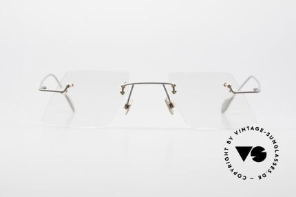 Paul Chiol 2001 Unique Rimless Eyeglass-Frame, vintage 90's Paul Chiol designer eyeglass-frame, Made for Men and Women