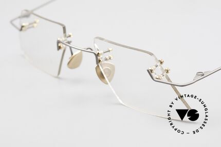 Paul Chiol 2001 Unique Rimless Eyeglass-Frame, demo lenses can be replaced with optical lenses, Made for Men and Women