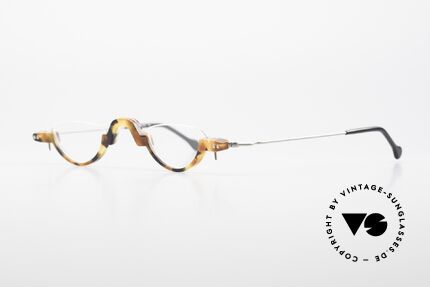 MDG Bauhaus 5010 Minimalist Reading Glasses 90s, plastic frame front, handcrafted, true collector's item, Made for Men