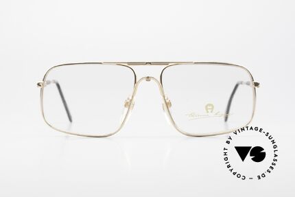 Aigner EA23 Rare 80's Vintage Eyeglasses, mod. EA23, size 58-18, col. 021 (gold-plated / black), Made for Men
